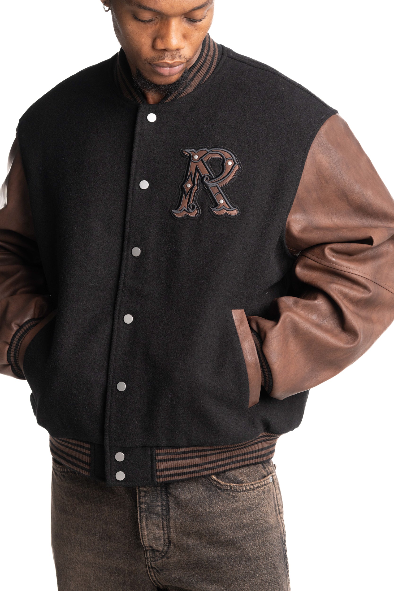 Represent Men's Varsity Bomber | MLM100543-01-Jet Black