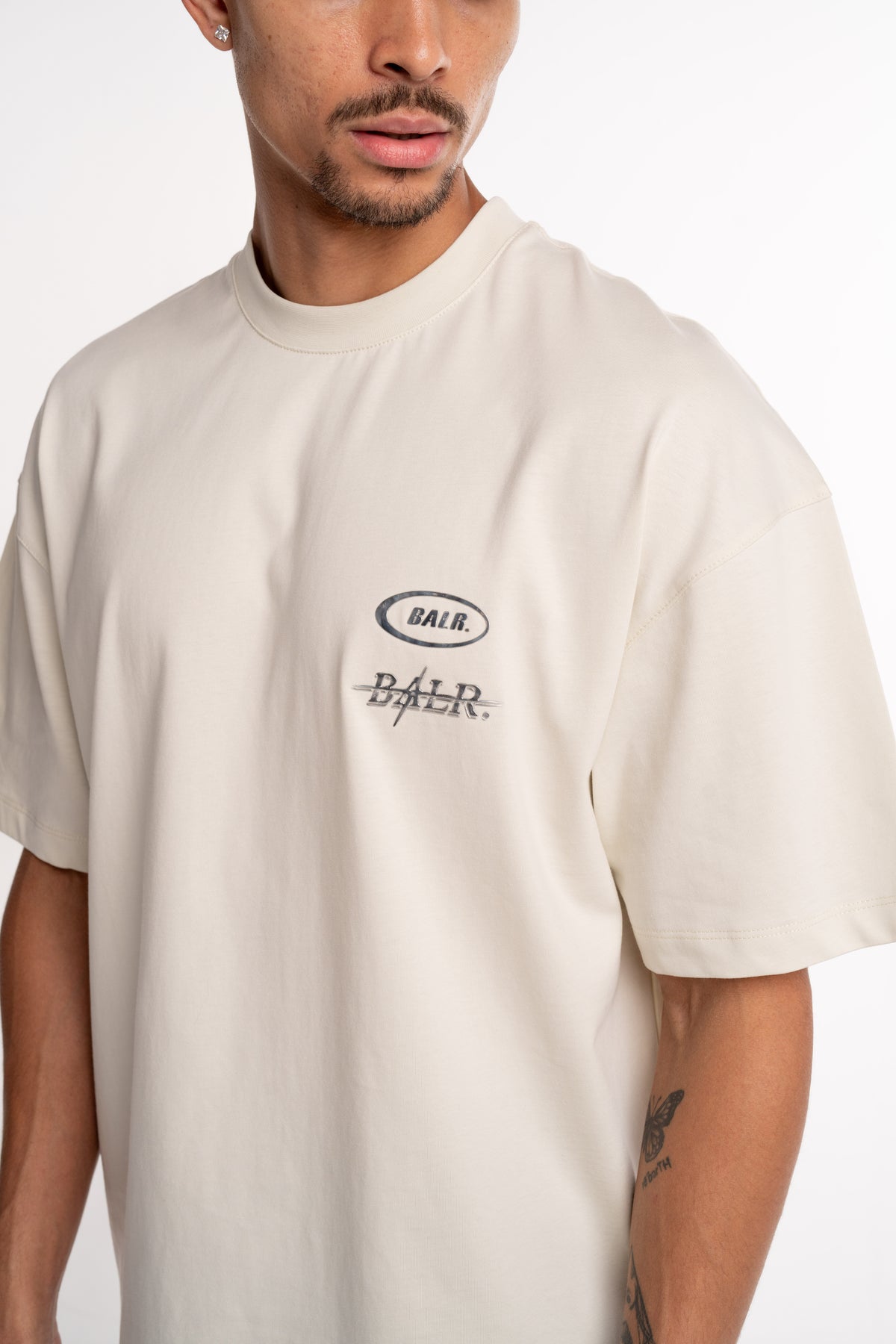 BALR Men's Metallic Box T Shirt B1112.1300 Light Beige