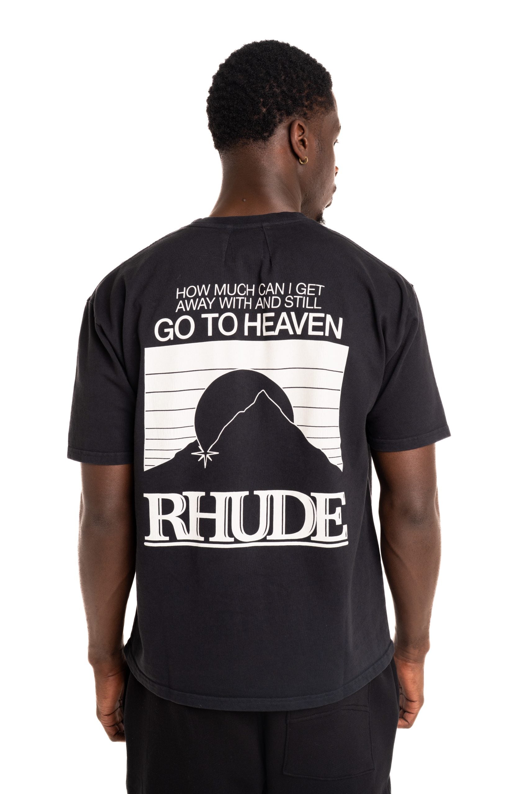 Rhude Men's Moonlight Pack Tee Vintage Black/White | RHPS26TT07012-3167