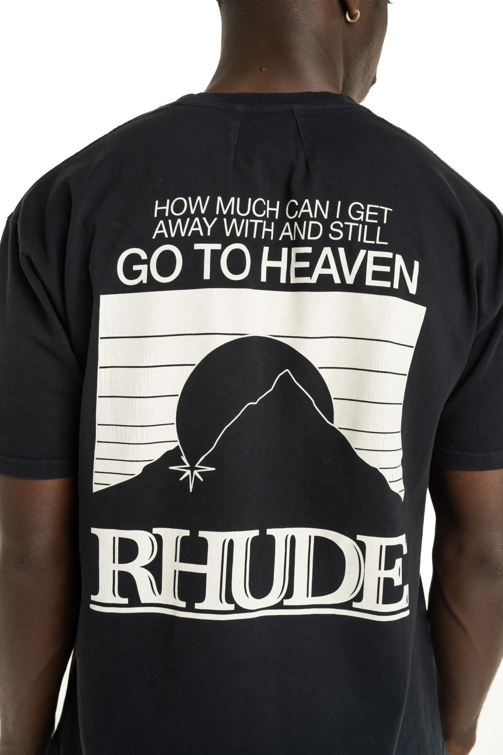 Rhude Men's Moonlight Pack Tee Vintage Black/White | RHPS26TT07012-3167