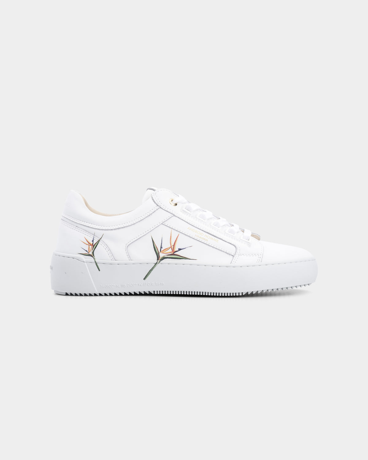 Android Homme Men's Venice Bird of Paradise Print Leather Sneaker White | AHP261-46