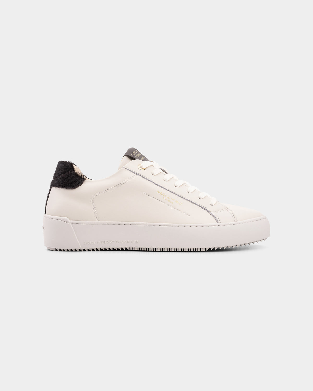 Android Homme Men's Zuma Leather & Ponyhair Trim Sneaker Cream | AHP263-04