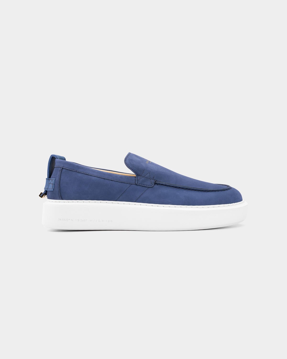 Android Homme Men's Oversized Loafer Nubuck & Hardware Detail Logo Blue | AHP263-48