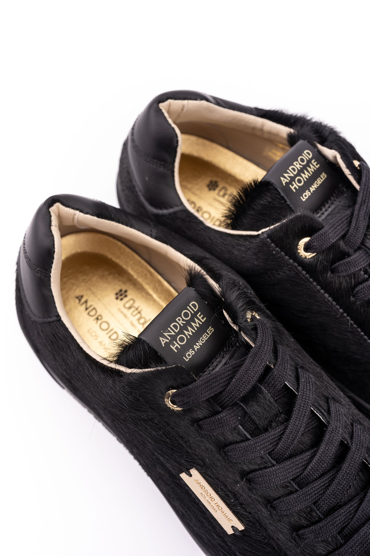 Android Homme Men's Zuma Ponyhair & Leather Trim Hardware Logo Sneaker Black | AHP263-03