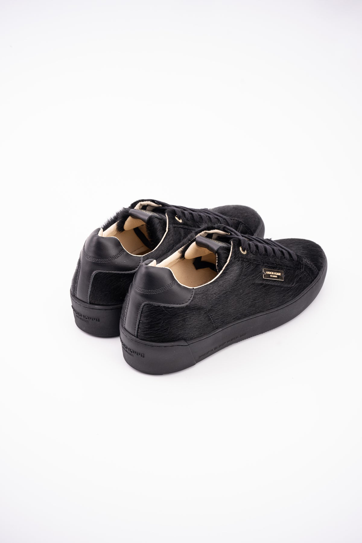 Android Homme Men's Zuma Ponyhair & Leather Trim Hardware Logo Sneaker Black | AHP263-03