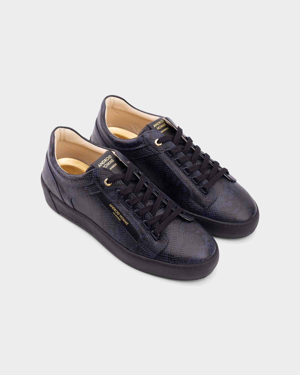 Android Homme Men's Venice Double Emboss Sneaker Black Blue Python Black/Blue | AHP263-37