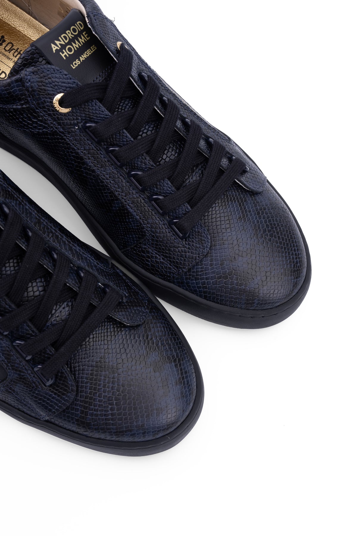 Android Homme Men's Venice Double Emboss Sneaker Black Blue Python Black/Blue | AHP263-37