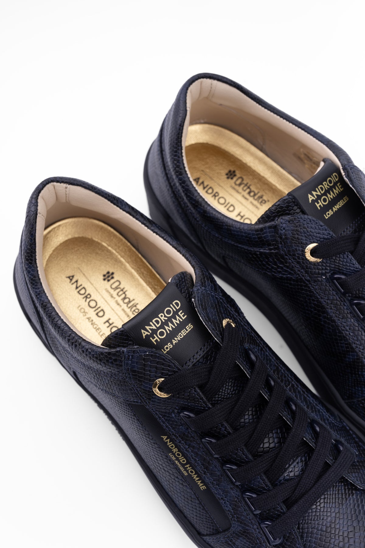 Android Homme Men's Venice Double Emboss Sneaker Black Blue Python Black/Blue | AHP263-37