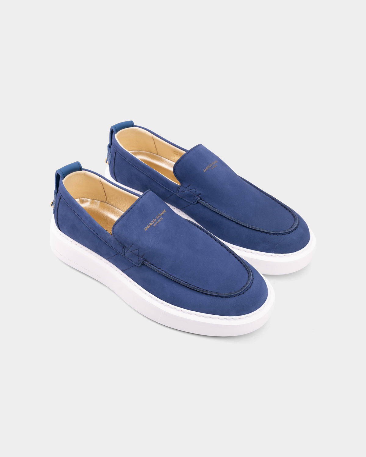 Android Homme Men's Oversized Loafer Nubuck & Hardware Detail Logo Blue | AHP263-48