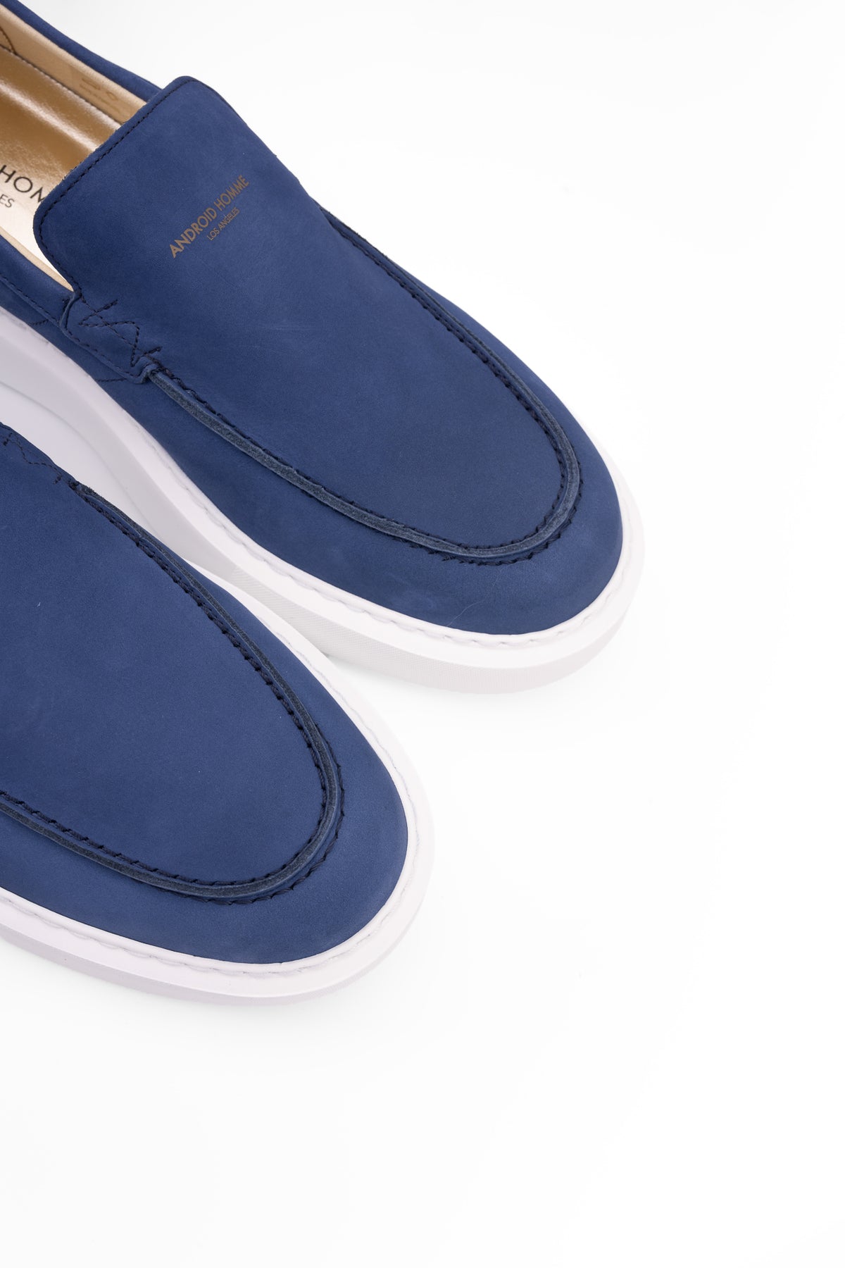 Android Homme Men's Oversized Loafer Nubuck & Hardware Detail Logo Blue | AHP263-48