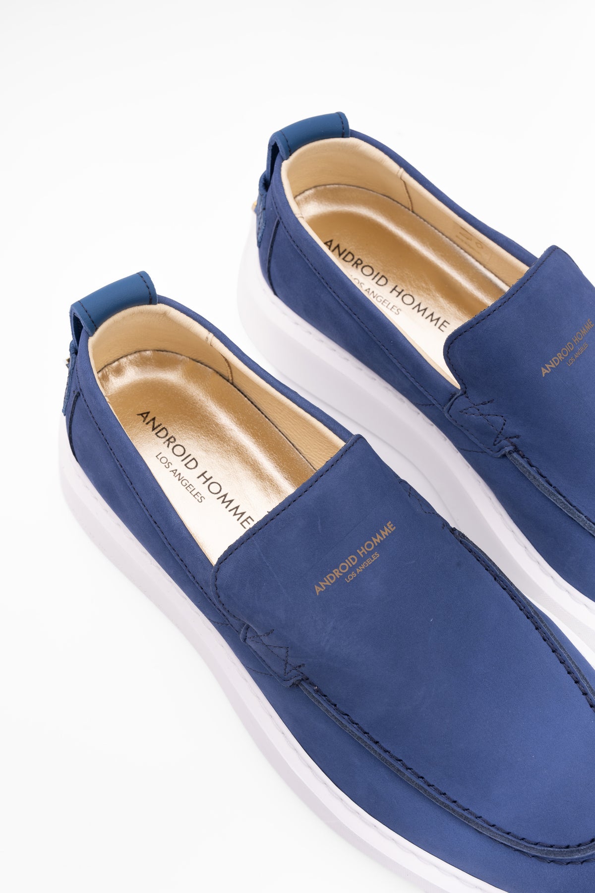 Android Homme Men's Oversized Loafer Nubuck & Hardware Detail Logo Blue | AHP263-48