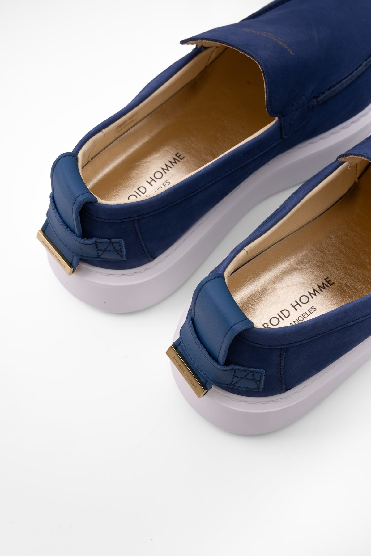 Android Homme Men's Oversized Loafer Nubuck & Hardware Detail Logo Blue | AHP263-48