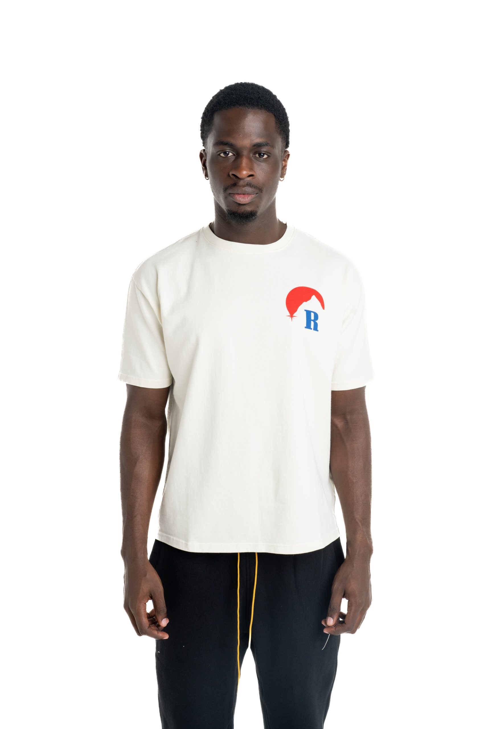 Rhude Men's Moonlight Regatta Tee Vintage White/Red/Blue | RHPS26TT18012-6010