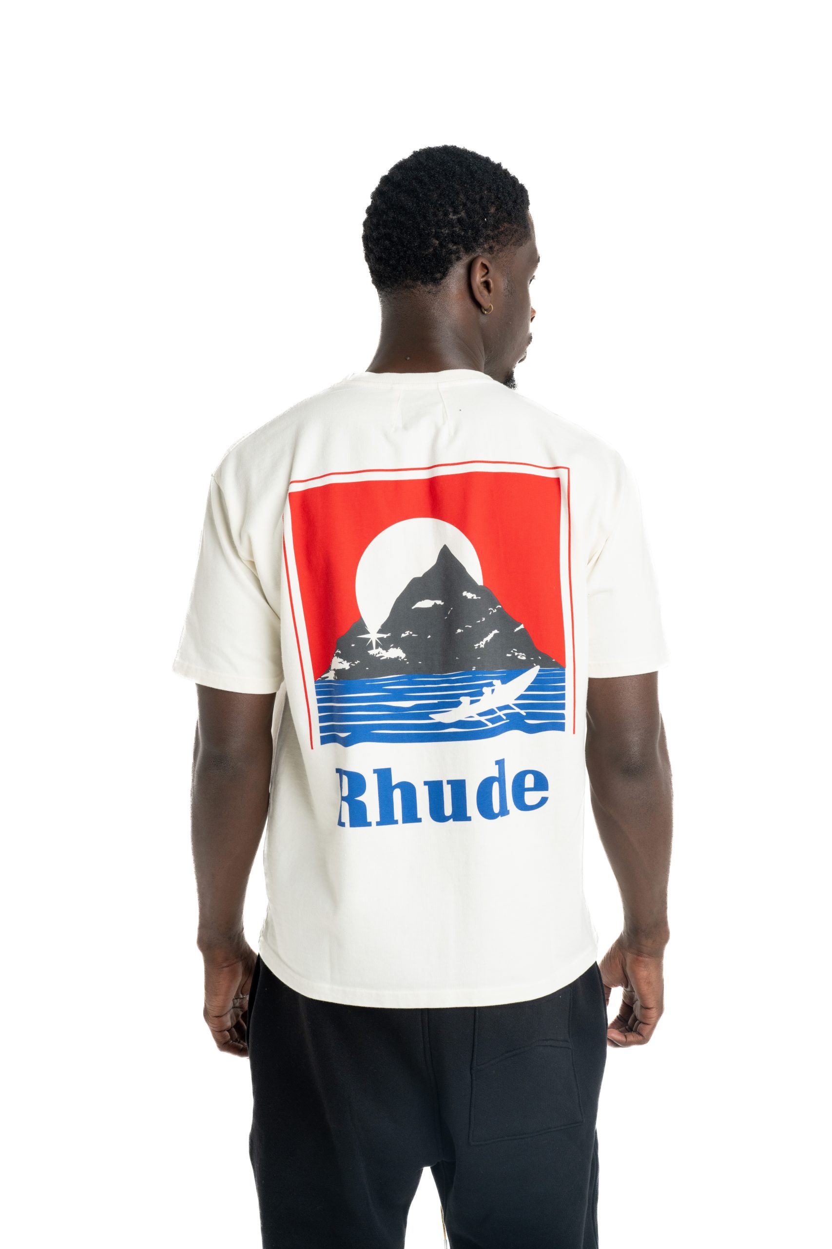 Rhude Men's Moonlight Regatta Tee Vintage White/Red/Blue | RHPS26TT18012-6010