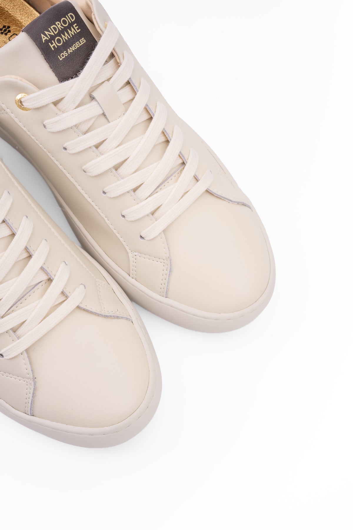 Android Homme Men's Zuma Leather & Ponyhair Trim Sneaker Cream | AHP263-04