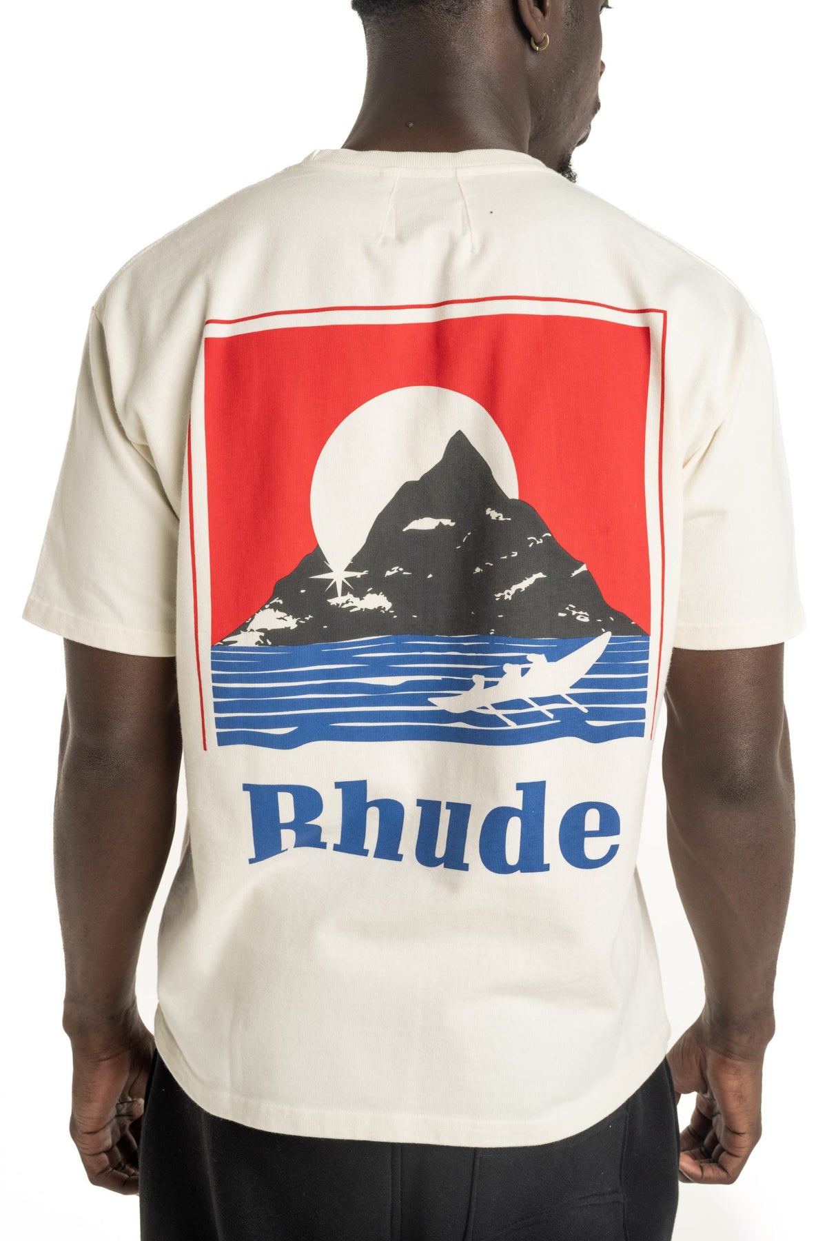 Rhude Men's Moonlight Regatta Tee Vintage White/Red/Blue | RHPS26TT18012-6010