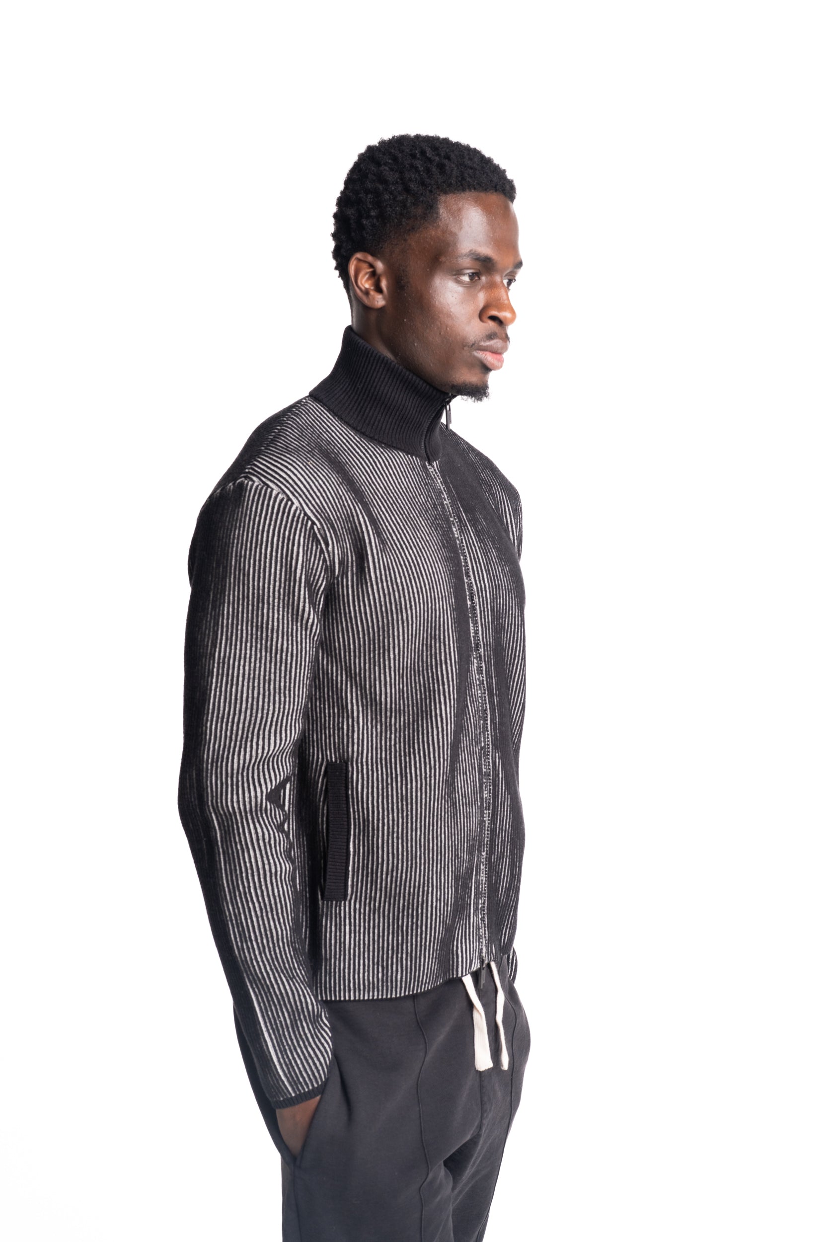 A Cold Wall Men's Whitby Full Zip Knit | ACWMK219B0-50-Onyx