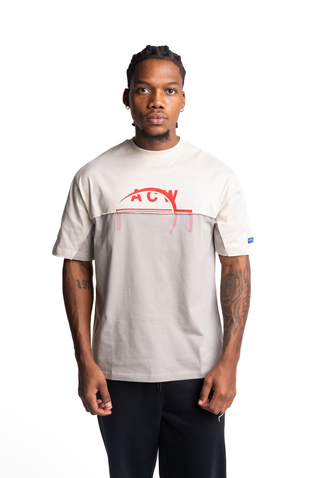A Cold Wall Men's Split Logo T Shirt | ACWMTS2430-46-Shale