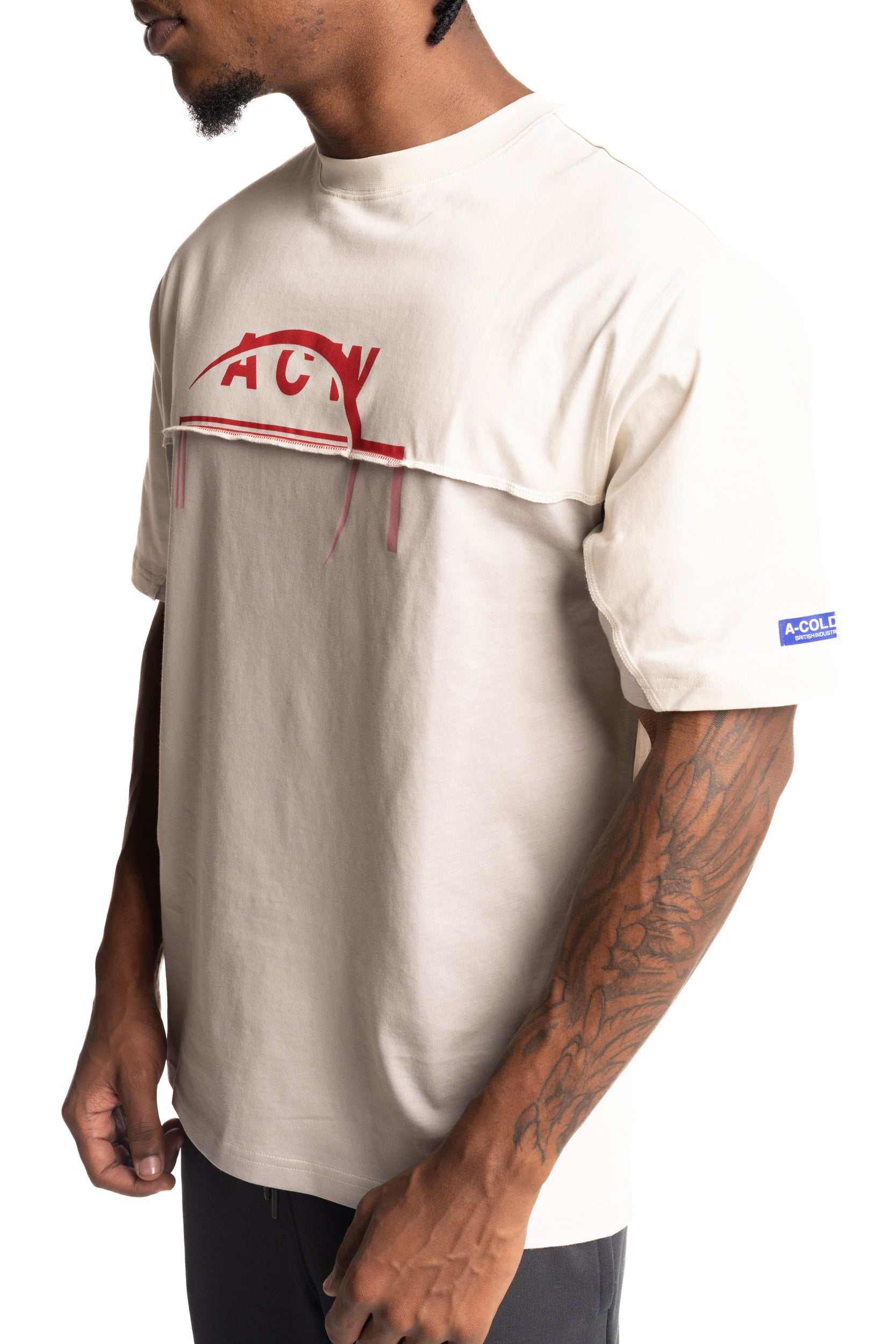 A Cold Wall Men's Split Logo T Shirt | ACWMTS2430-46-Shale