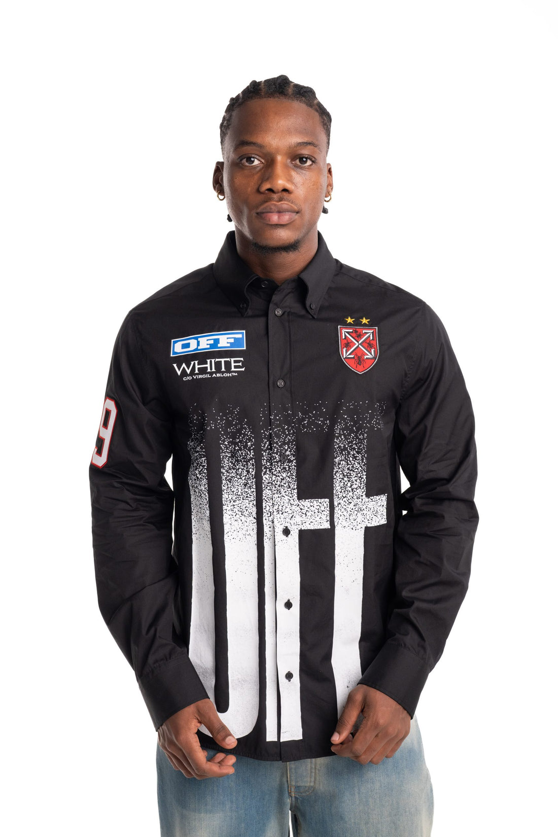 Off White Men's Big Off Grad Popl Regular Shirt | 44MGE04MF5F0021001-Black/White
