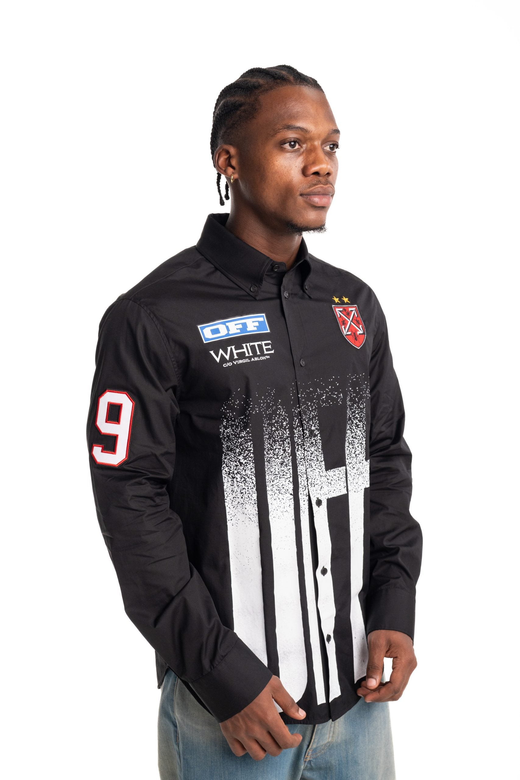 Off White Men's Big Off Grad Popl Regular Shirt | 44MGE04MF5F0021001-Black/White
