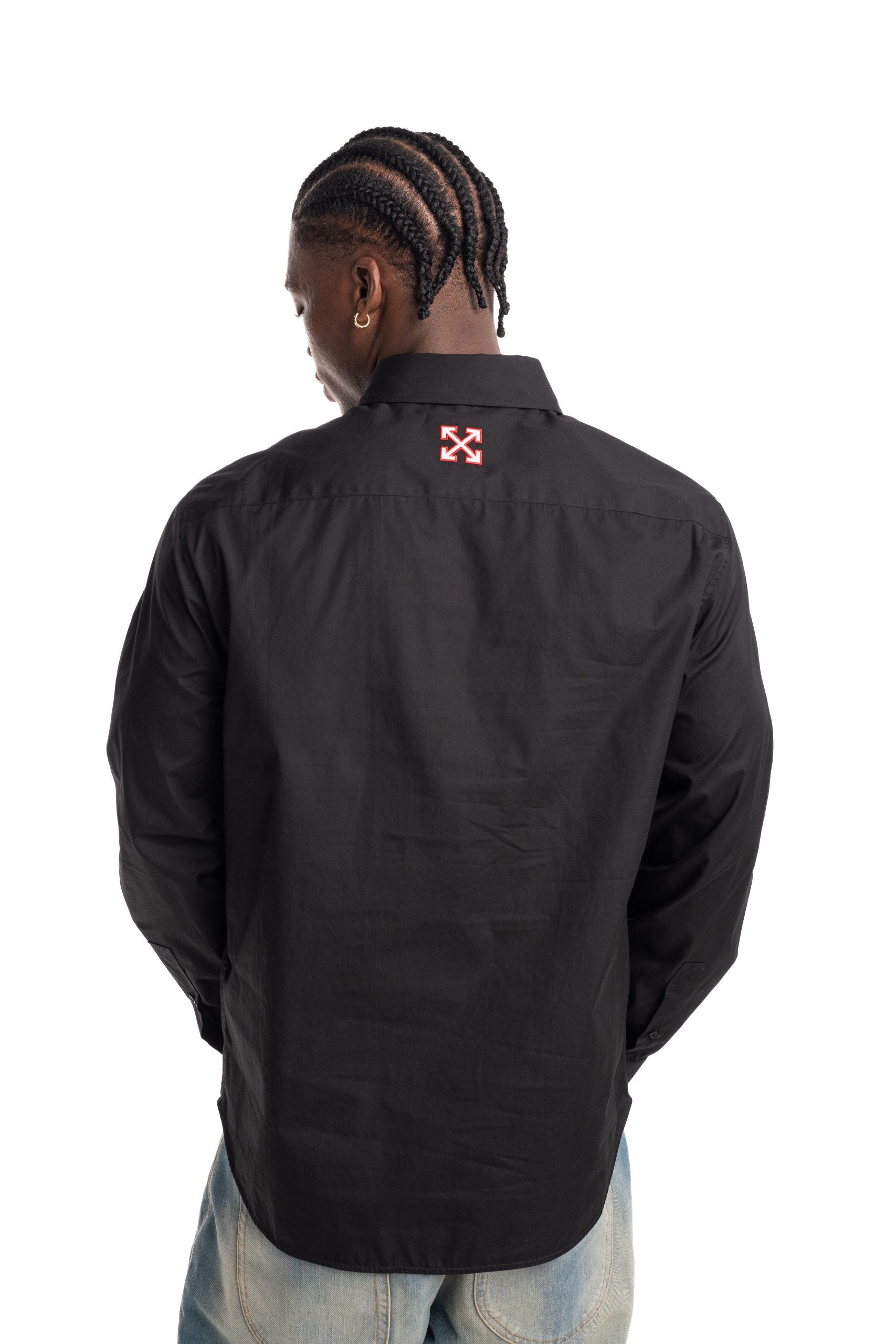Off White Men's Big Off Grad Popl Regular Shirt | 44MGE04MF5F0021001-Black/White