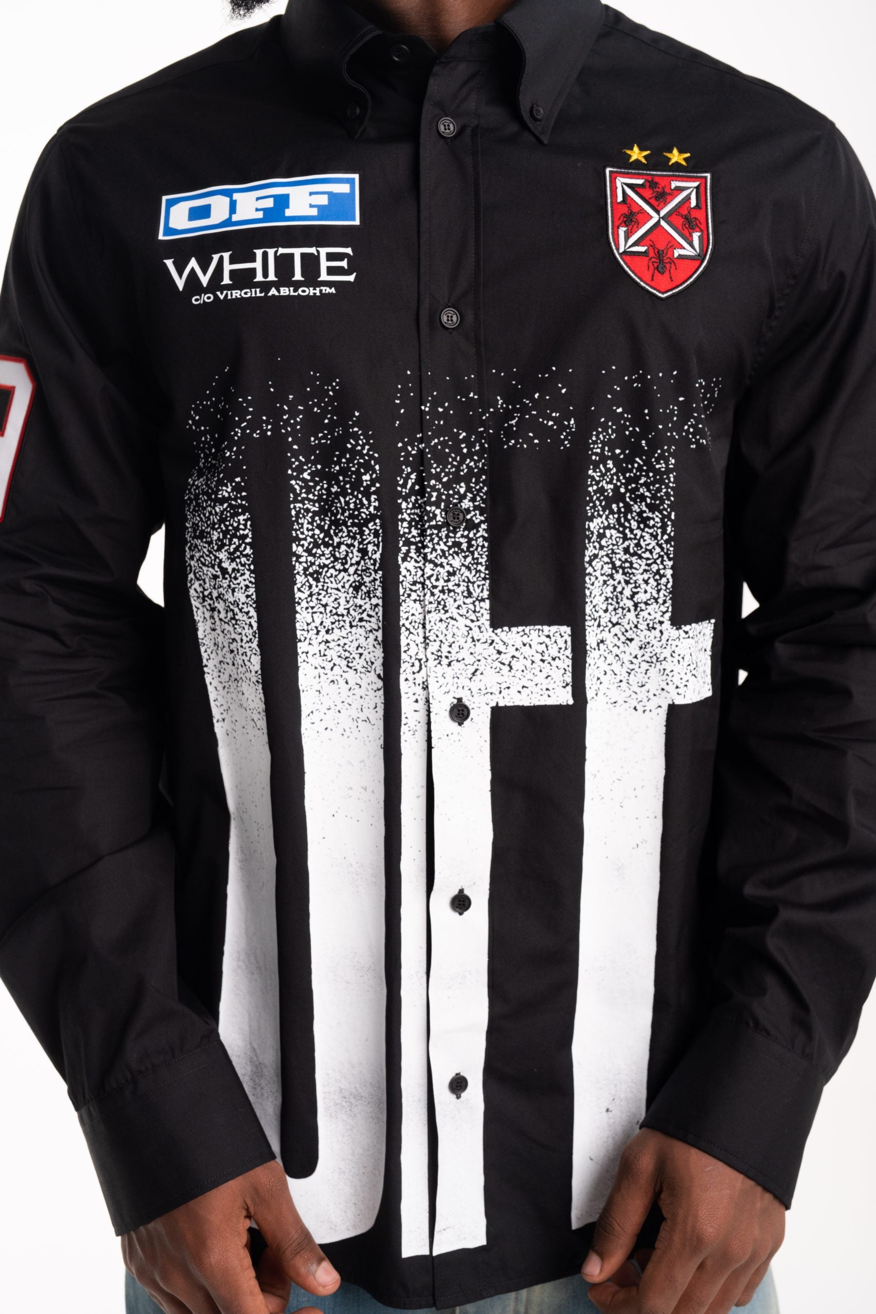 Off White Men's Big Off Grad Popl Regular Shirt | 44MGE04MF5F0021001-Black/White