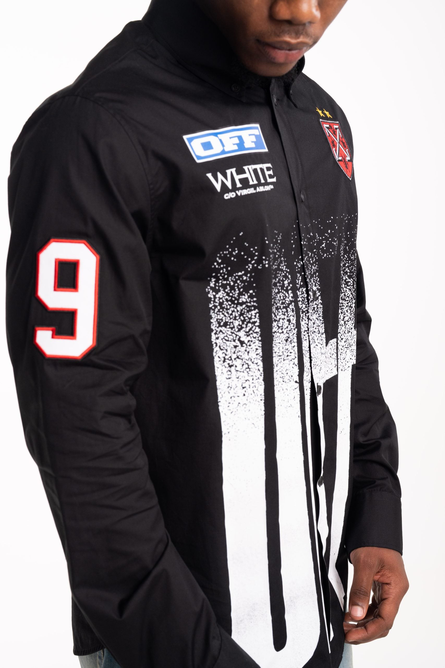 Off White Men's Big Off Grad Popl Regular Shirt | 44MGE04MF5F0021001-Black/White