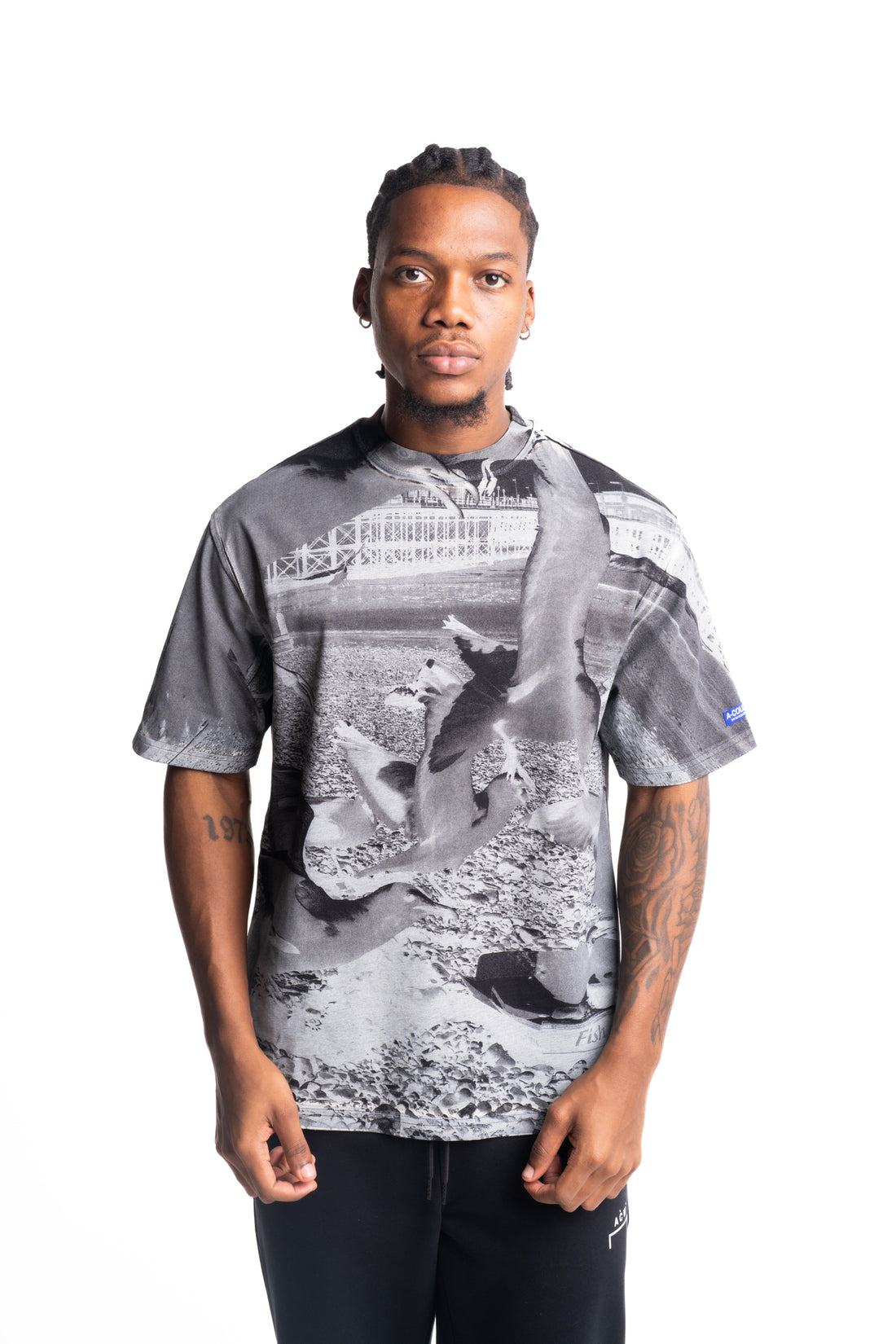 A Cold Wall Men's Seagull Beach T Shirt | ACWMTS2470-50-Onyx