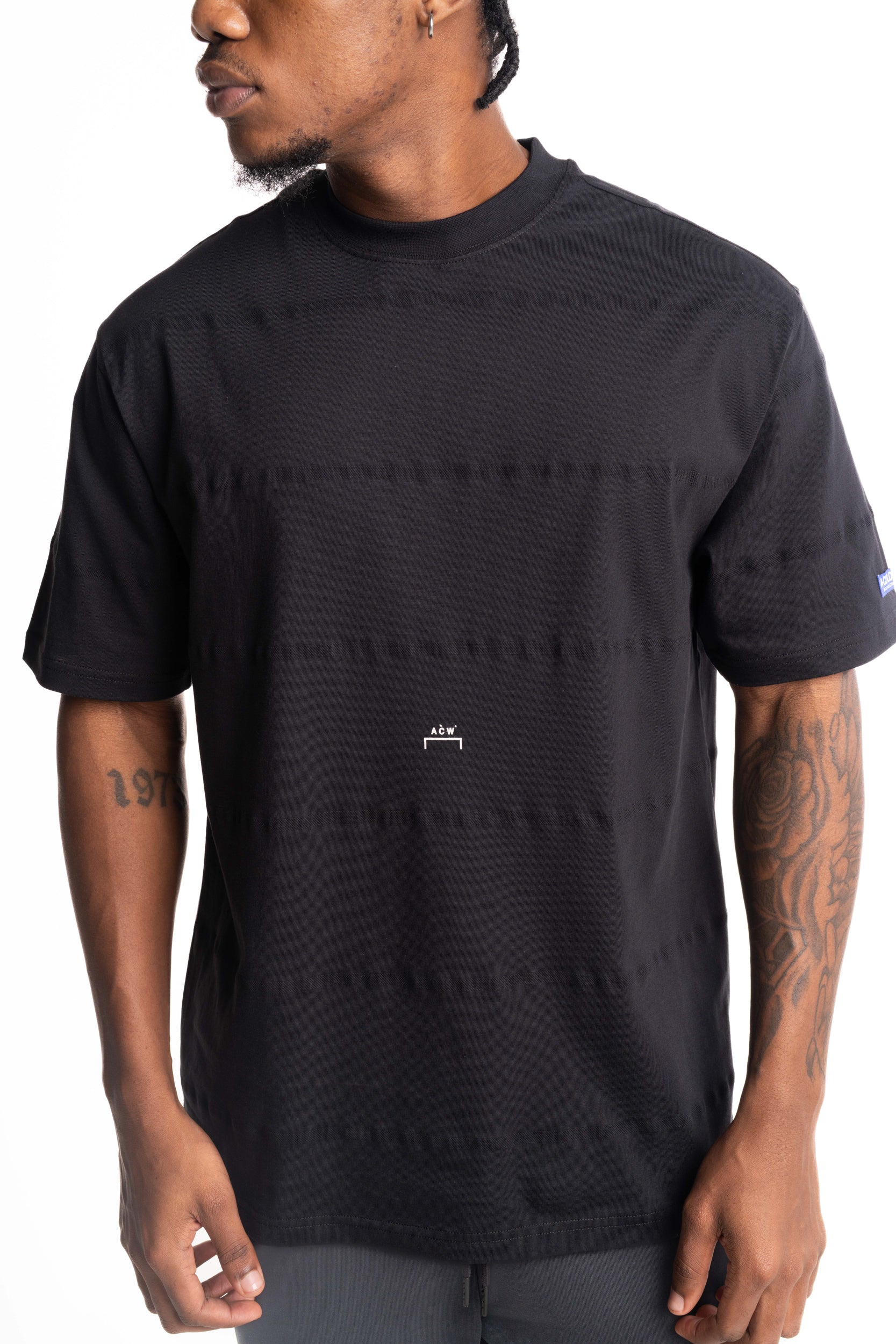A Cold Wall Men's Striped T Shirt | ACWMTS253A-50-Onyx