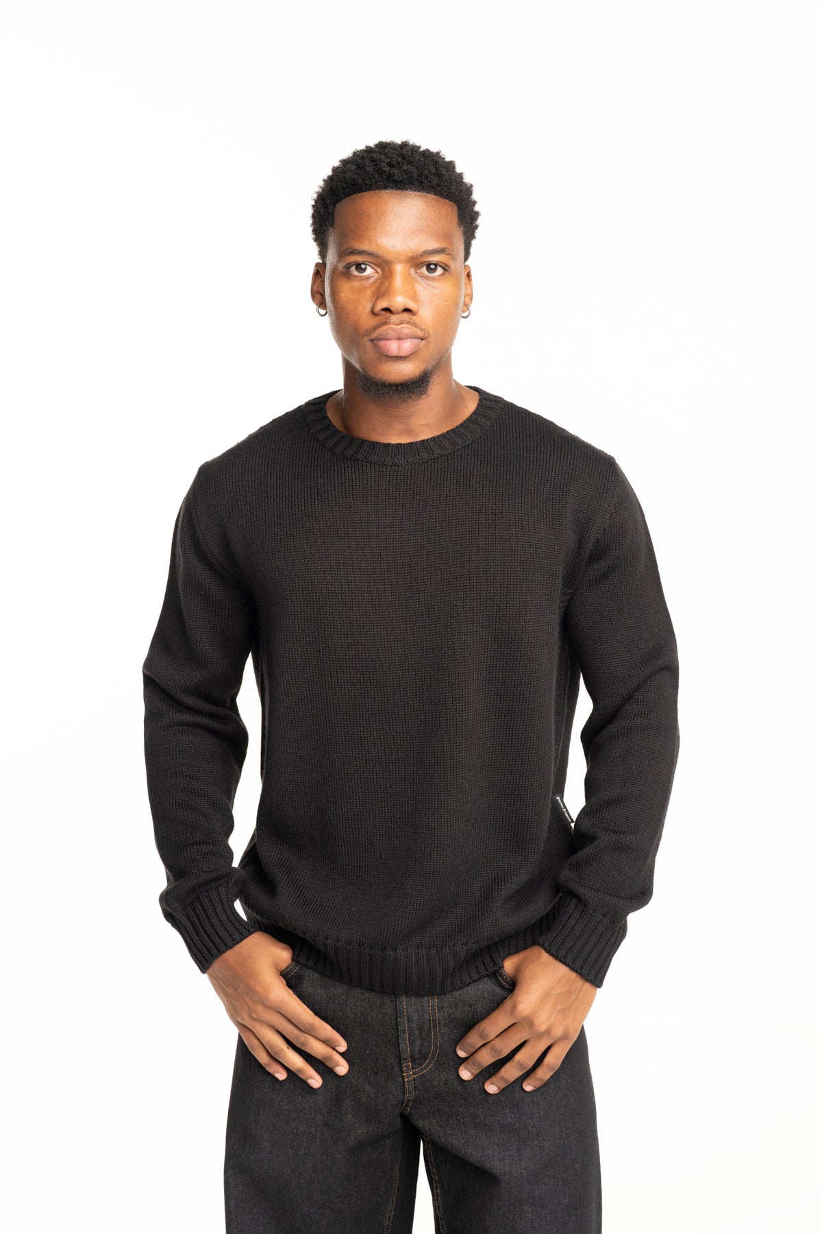 Palm Angels Men's Back Curved Logo Sweater | PMHE08BS26KNI002-1003