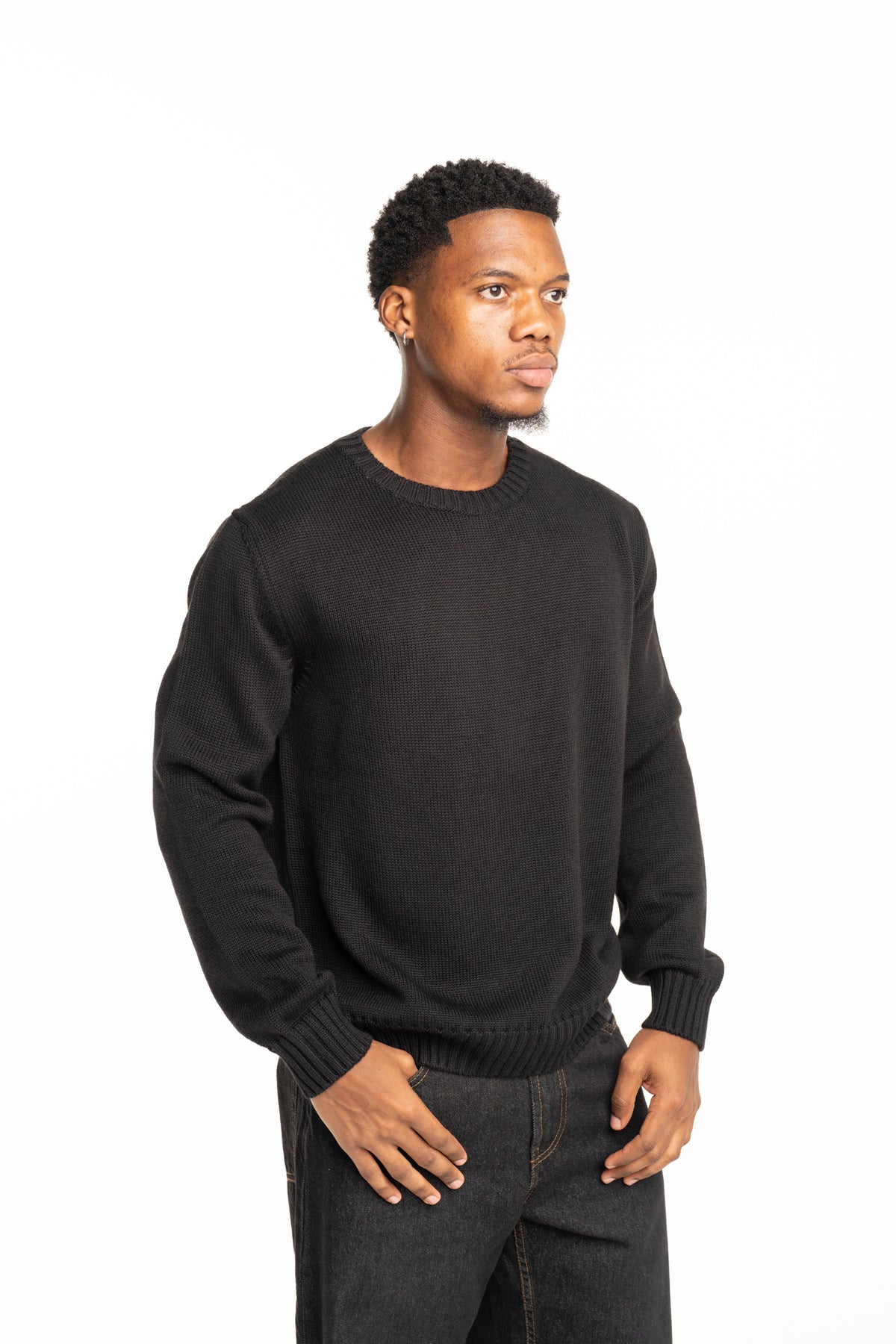 Palm Angels Men's Back Curved Logo Sweater | PMHE08BS26KNI002-1003