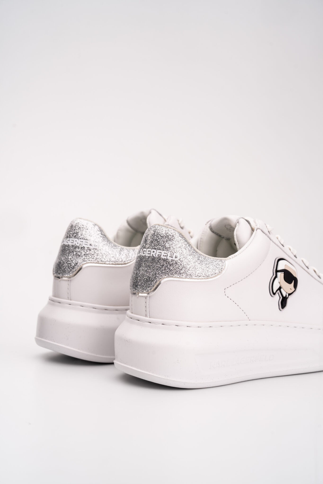 (Core) Karl Lagerfeld Ladies Kapri NFT Lo Lace White Lthr w/Silver KL62530N 01S