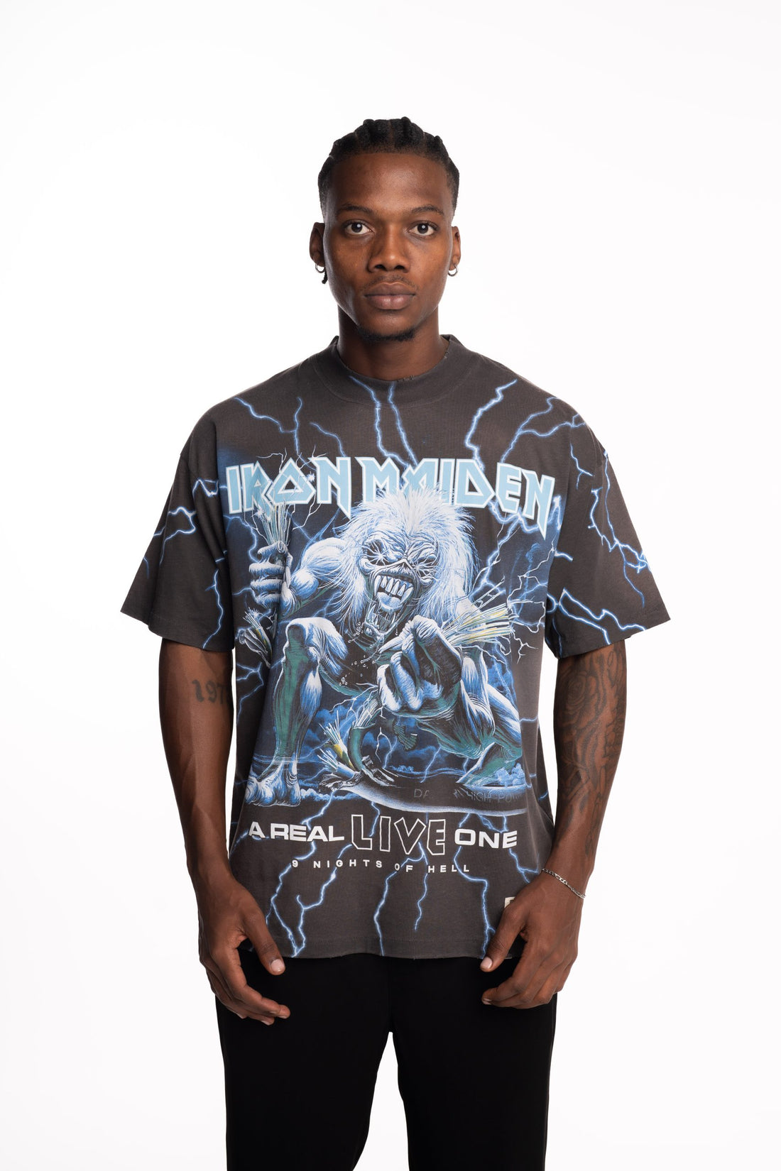 Represent Men's Iron Maiden x A Real Live One T Shirt | MLM100587-17-Stained Brown