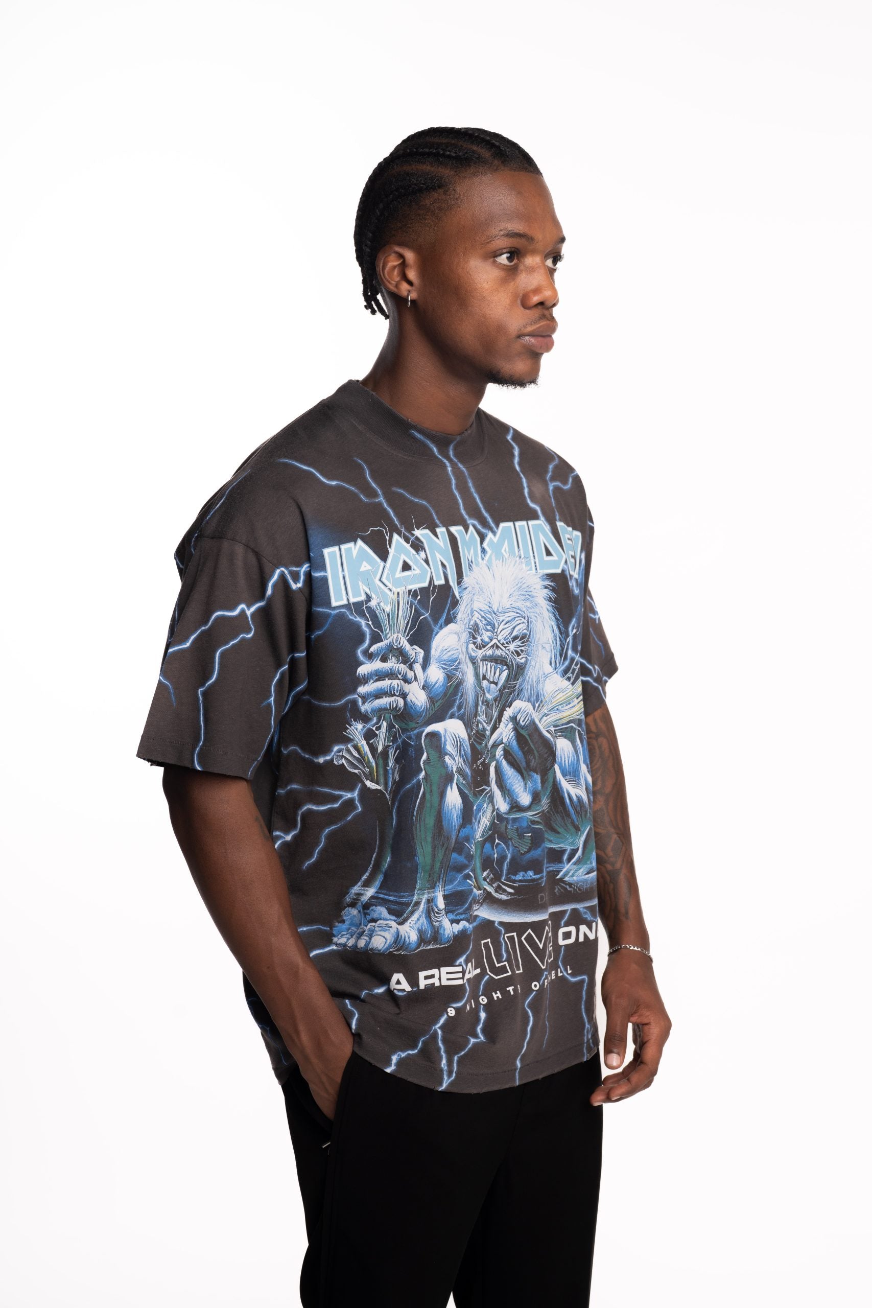 Represent Men's Iron Maiden x A Real Live One T Shirt | MLM100587-17-Stained Brown