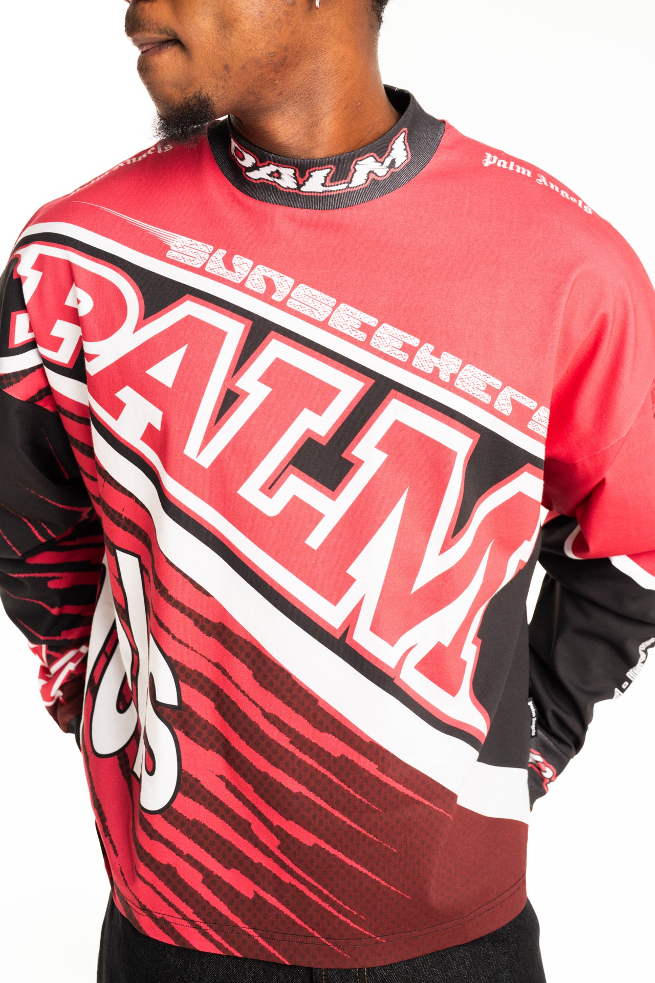 Palm Angels Men's Racing Loose Tee L\S | PMAB05IS26JER001-2510