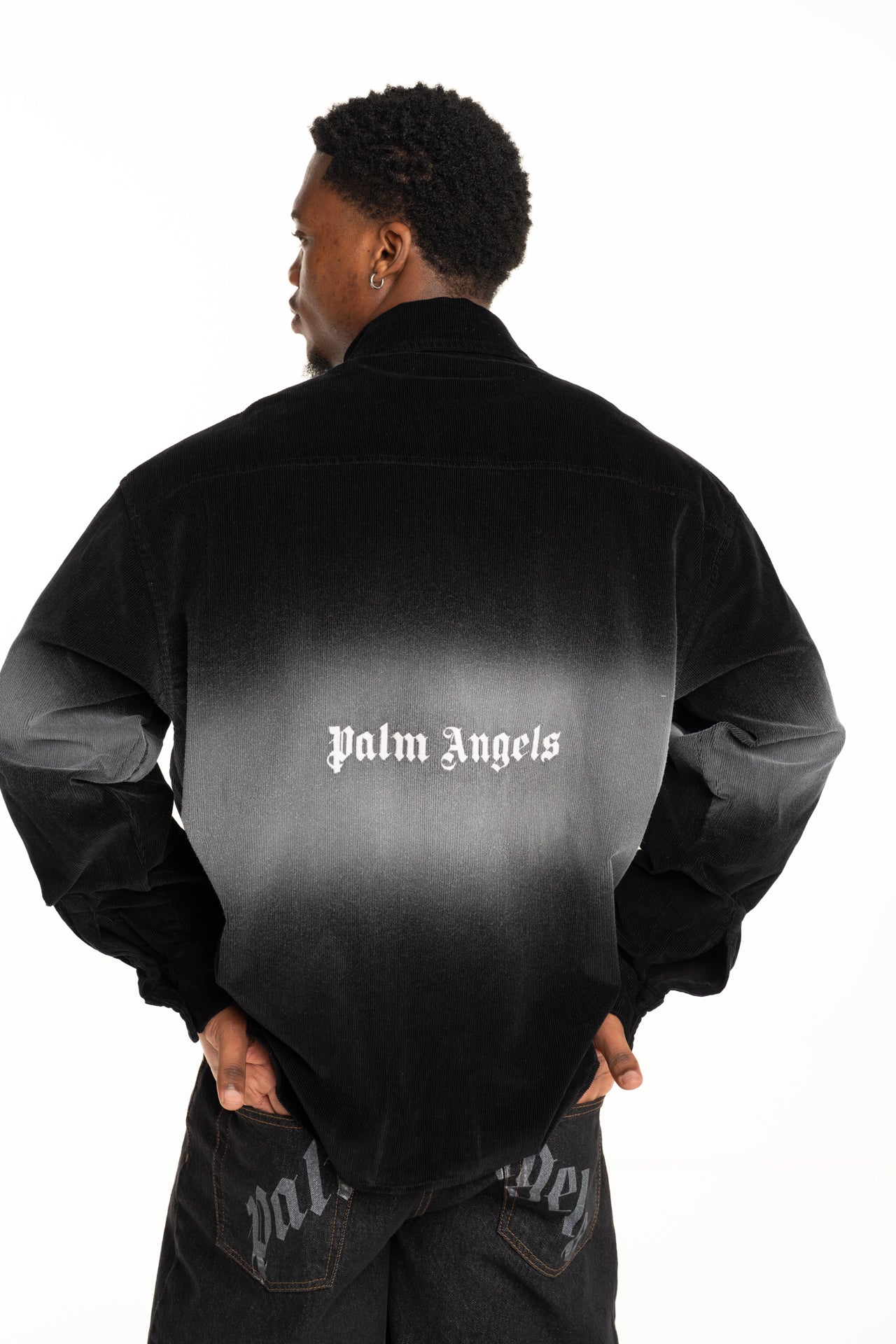 Palm Angels Men's Classic Logo Loose Overshirt | PMES024S26FAB001-1003