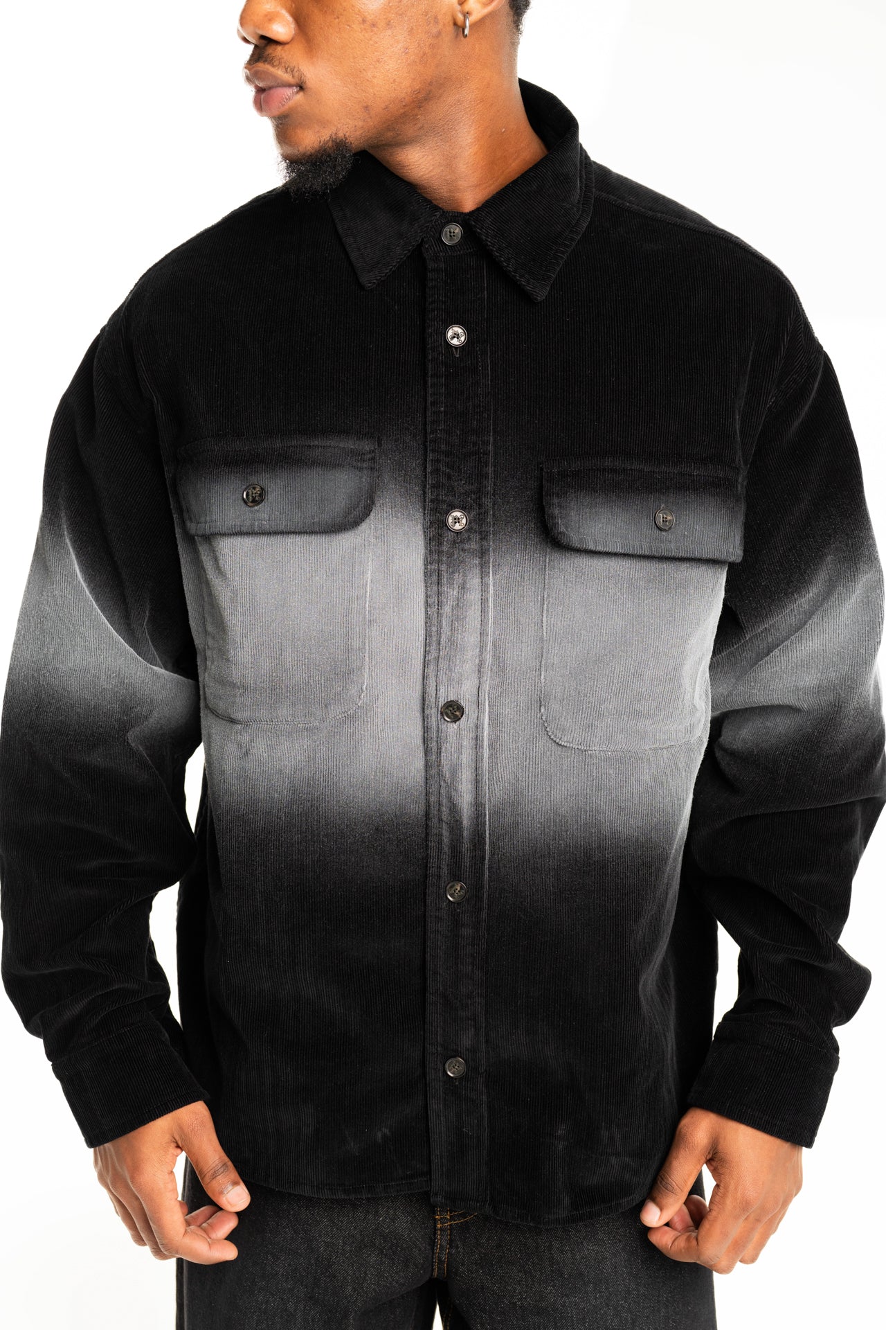 Palm Angels Men's Classic Logo Loose Overshirt | PMES024S26FAB001-1003