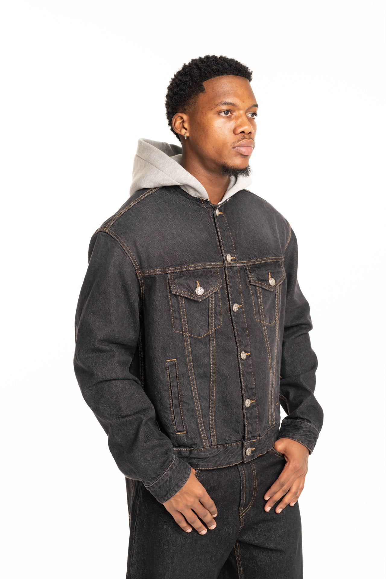 Palm Angels Mens VW Curved Logo Denim Jacket | PMYE05CS26DEN003-1308