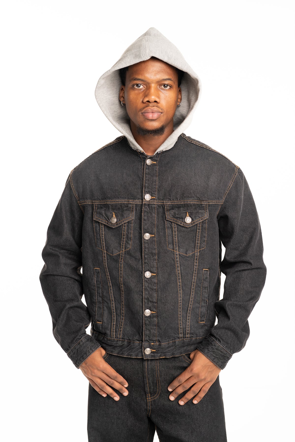 Palm Angels Mens VW Curved Logo Denim Jacket | PMYE05CS26DEN003-1308