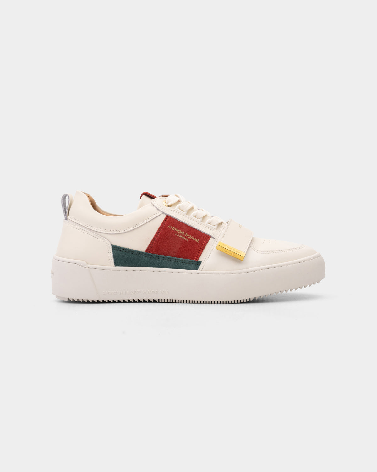 Android Homme Men's Point Dume Strap Rubberised Leather & Suede Sneaker Off White | AHP263-49