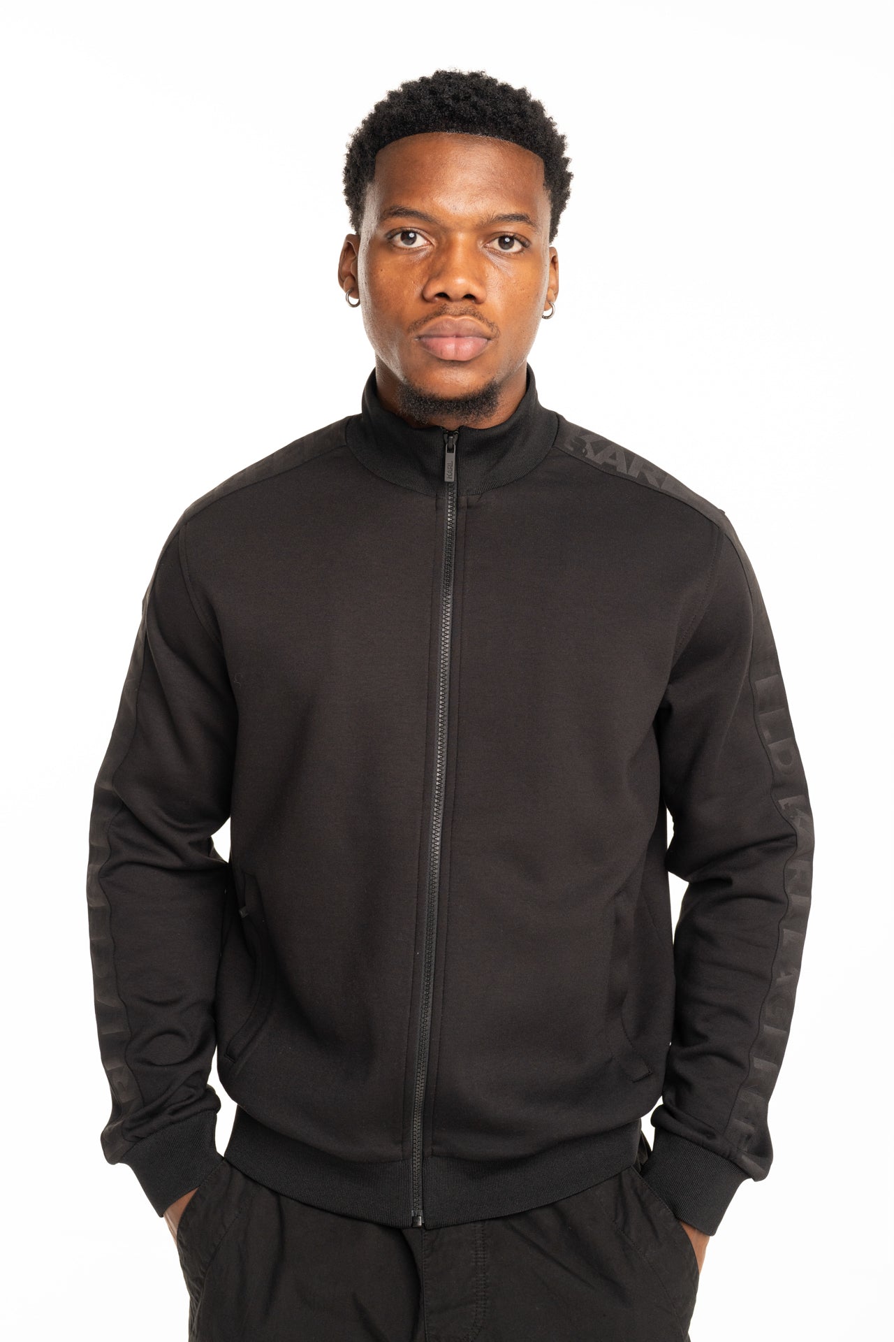 Karl Lagerfeld Mens Sweat Zip Jacket Black | 705015562901-990