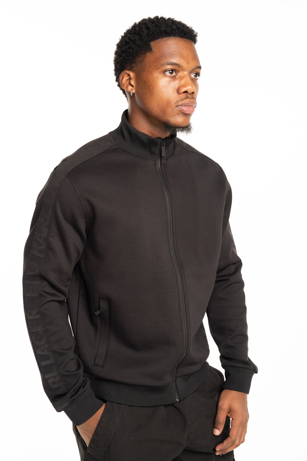 Karl Lagerfeld Mens Sweat Zip Jacket Black | 705015562901-990