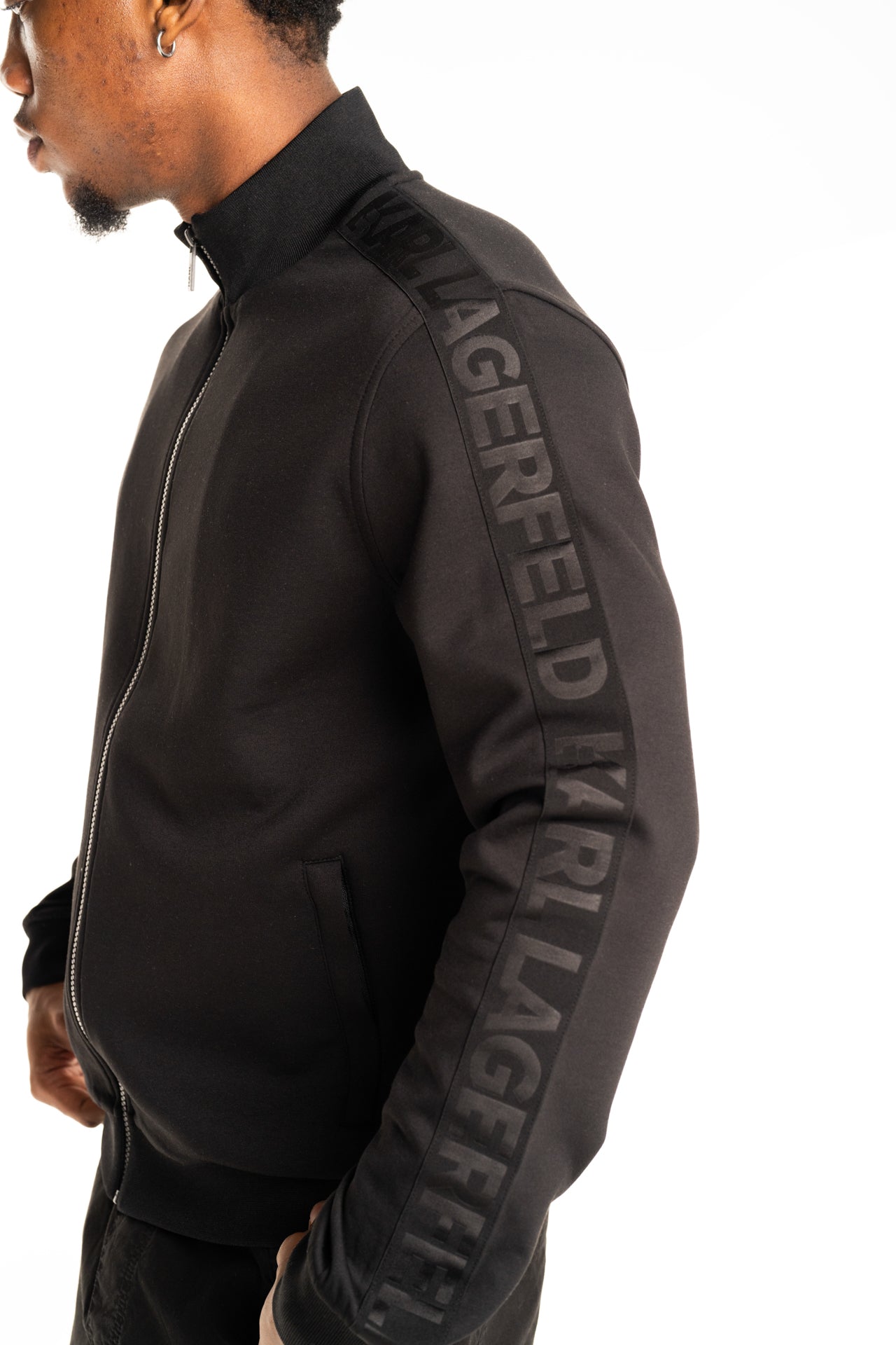 Karl Lagerfeld Mens Sweat Zip Jacket Black | 705015562901-990