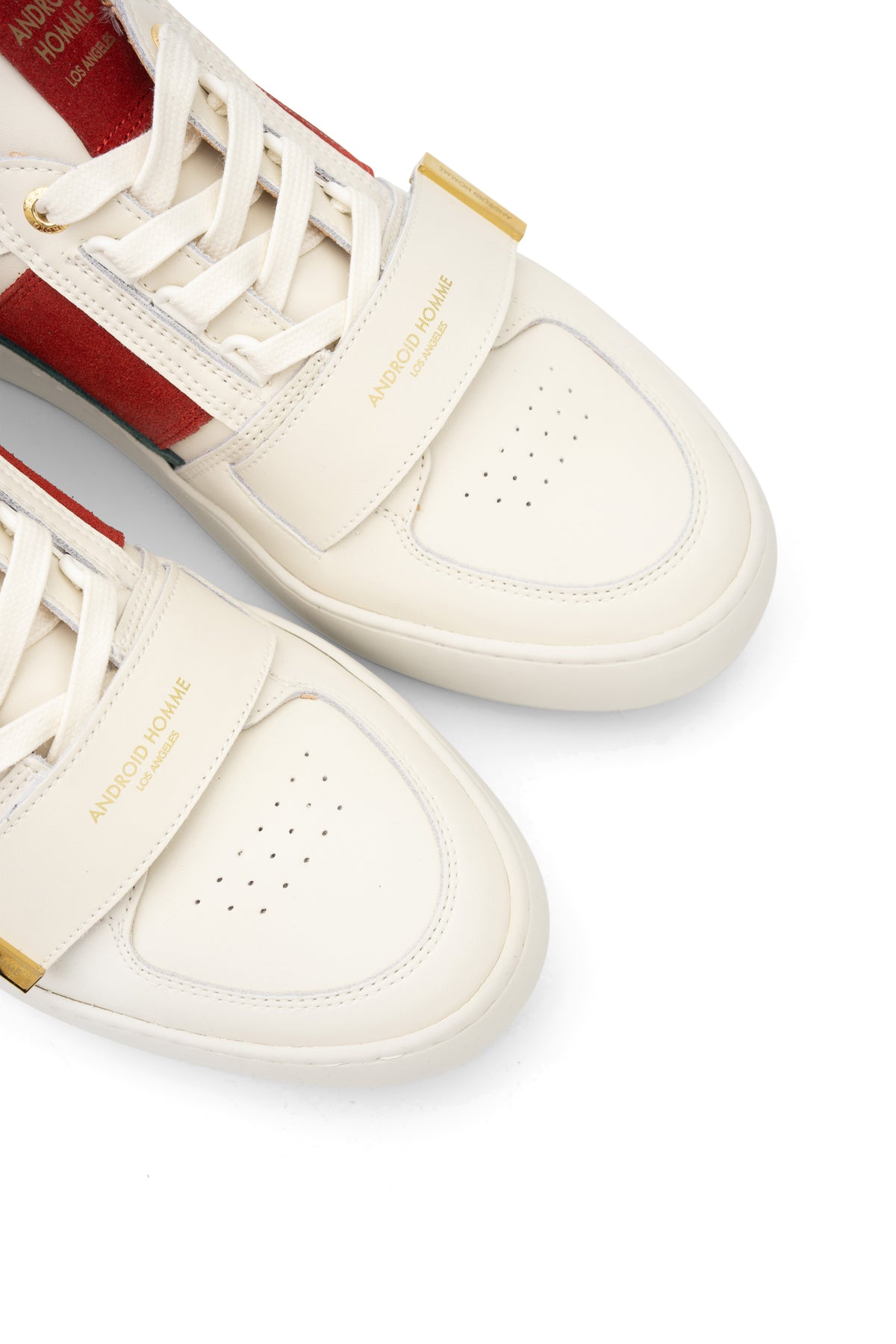 Android Homme Men's Point Dume Strap Rubberised Leather & Suede Sneaker Off White | AHP263-49