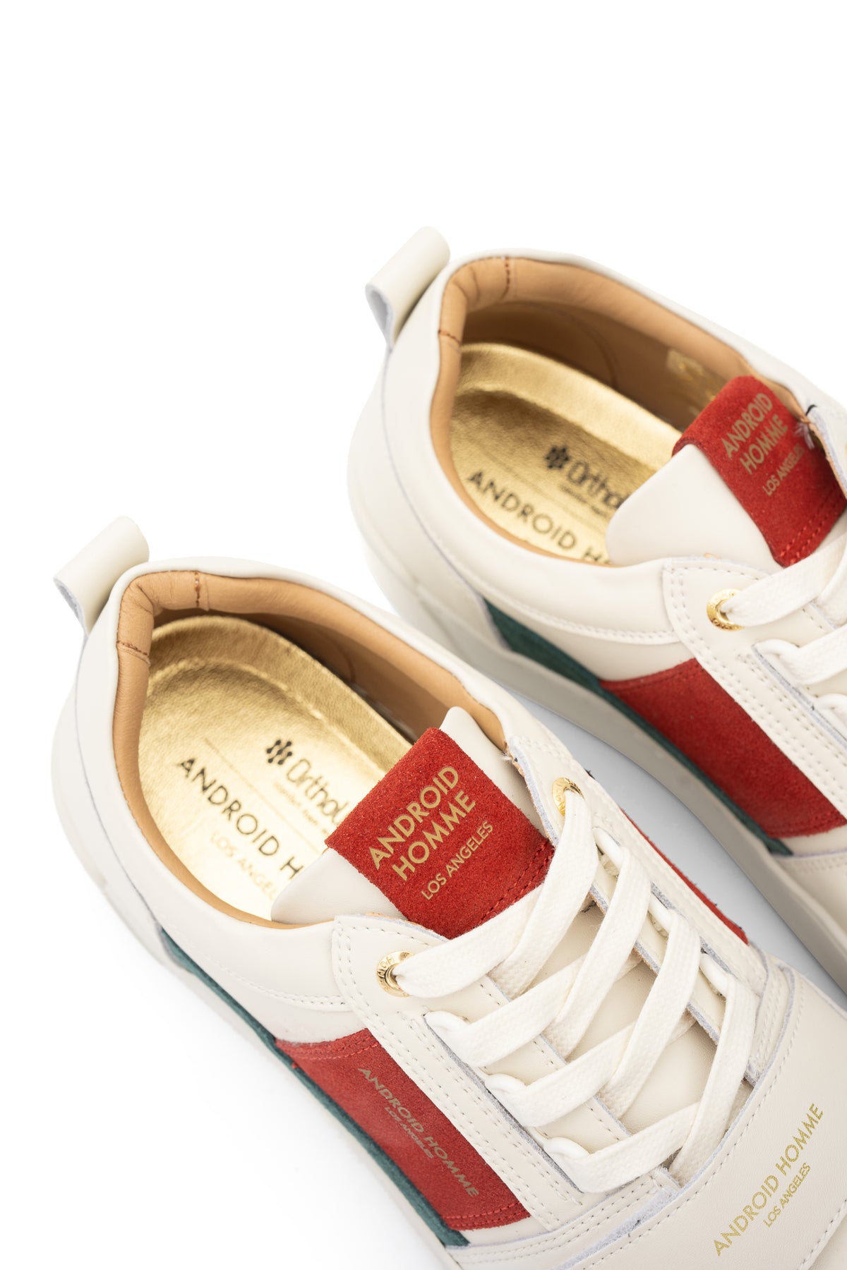 Android Homme Men's Point Dume Strap Rubberised Leather & Suede Sneaker Off White | AHP263-49