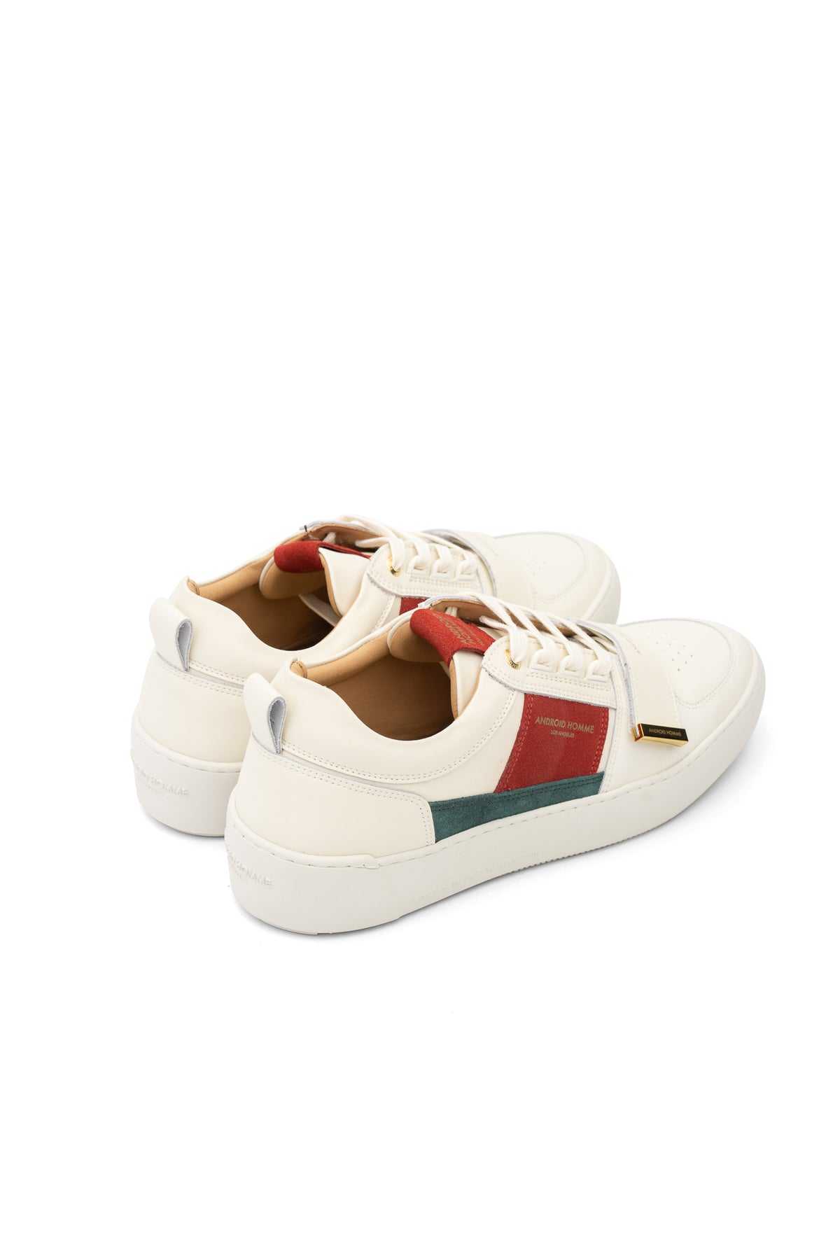 Android Homme Men's Point Dume Strap Rubberised Leather & Suede Sneaker Off White | AHP263-49