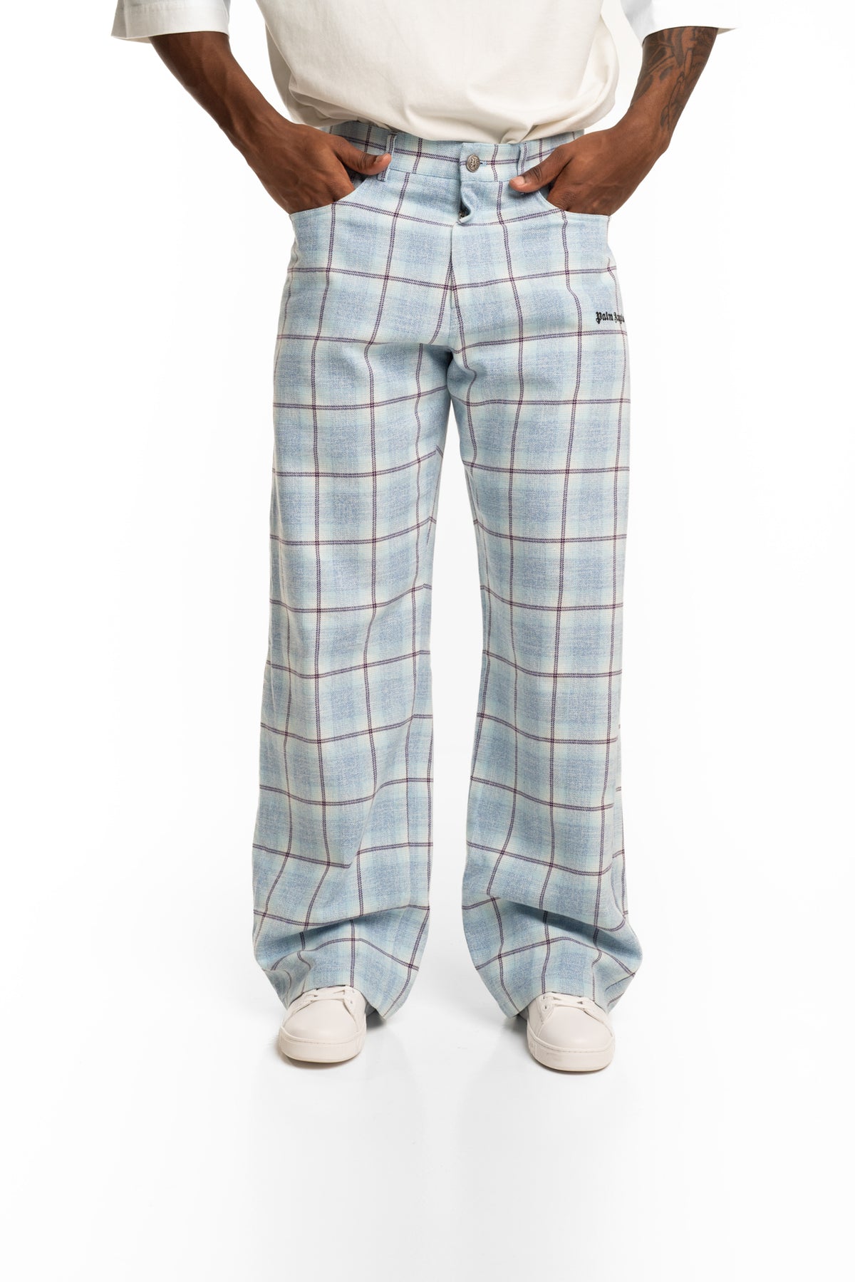 Palm Angels Men's Classic Logo Check Baggy Pants | PMCA17JS26FAB001-4103