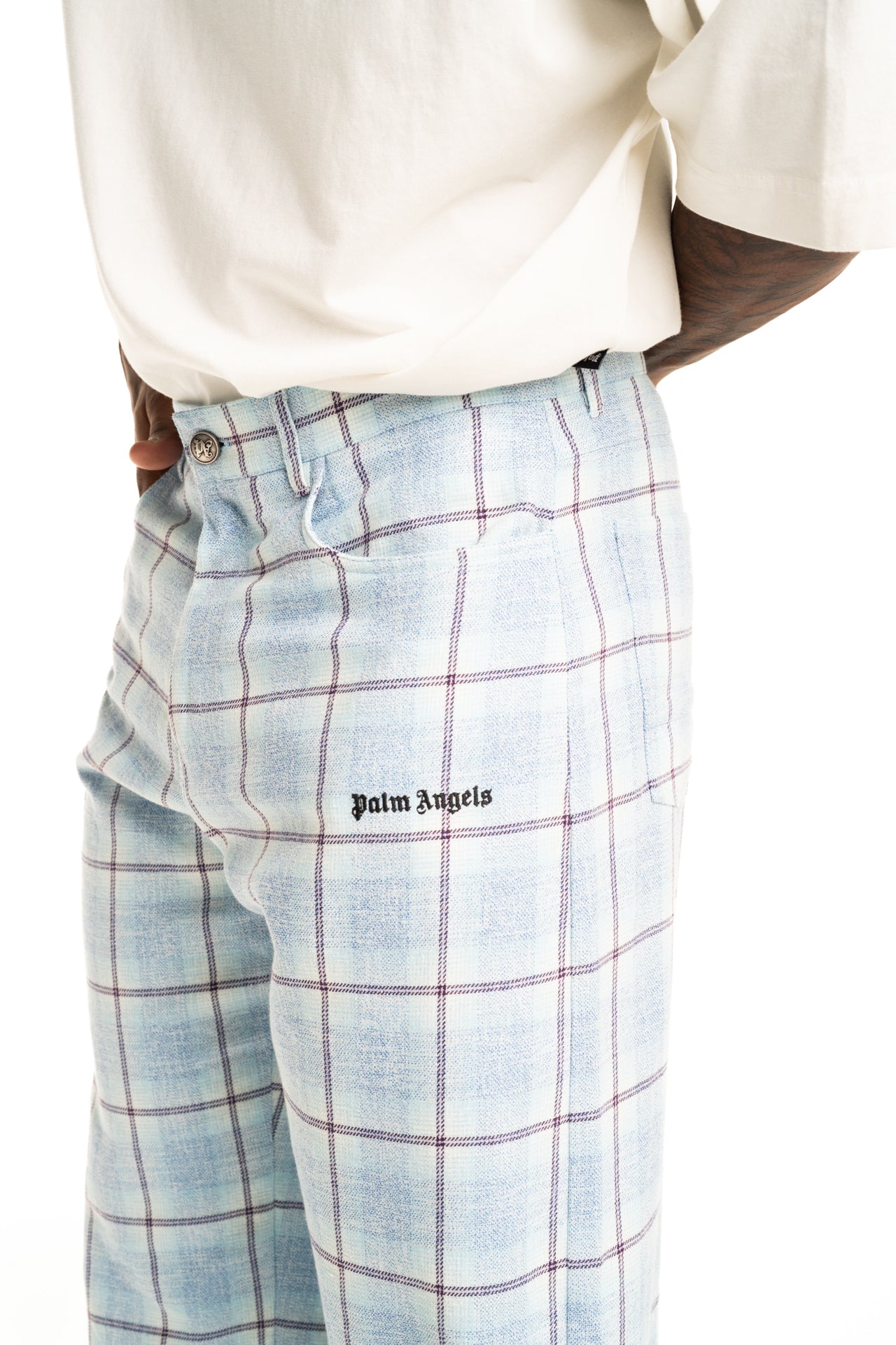 Palm Angels Men's Classic Logo Check Baggy Pants | PMCA17JS26FAB001-4103