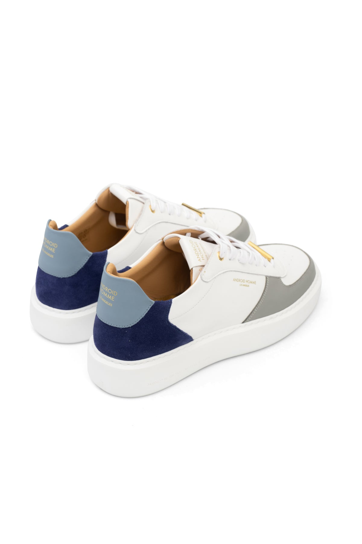 Android Homme Men's Manhattan Leather & Suede Sneaker White/Blue/Sky | AHP263-51